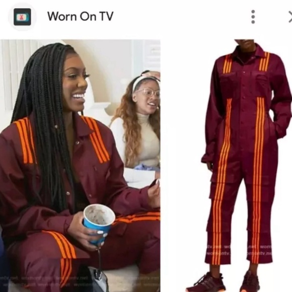 IVY PARK Adidas Satin Twill Burgundy Gorpcore Jumpsuit Size XL - Picture 9 of 11